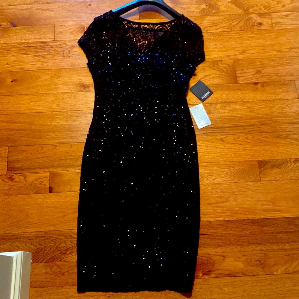 Marina dress black size 8 new with tags